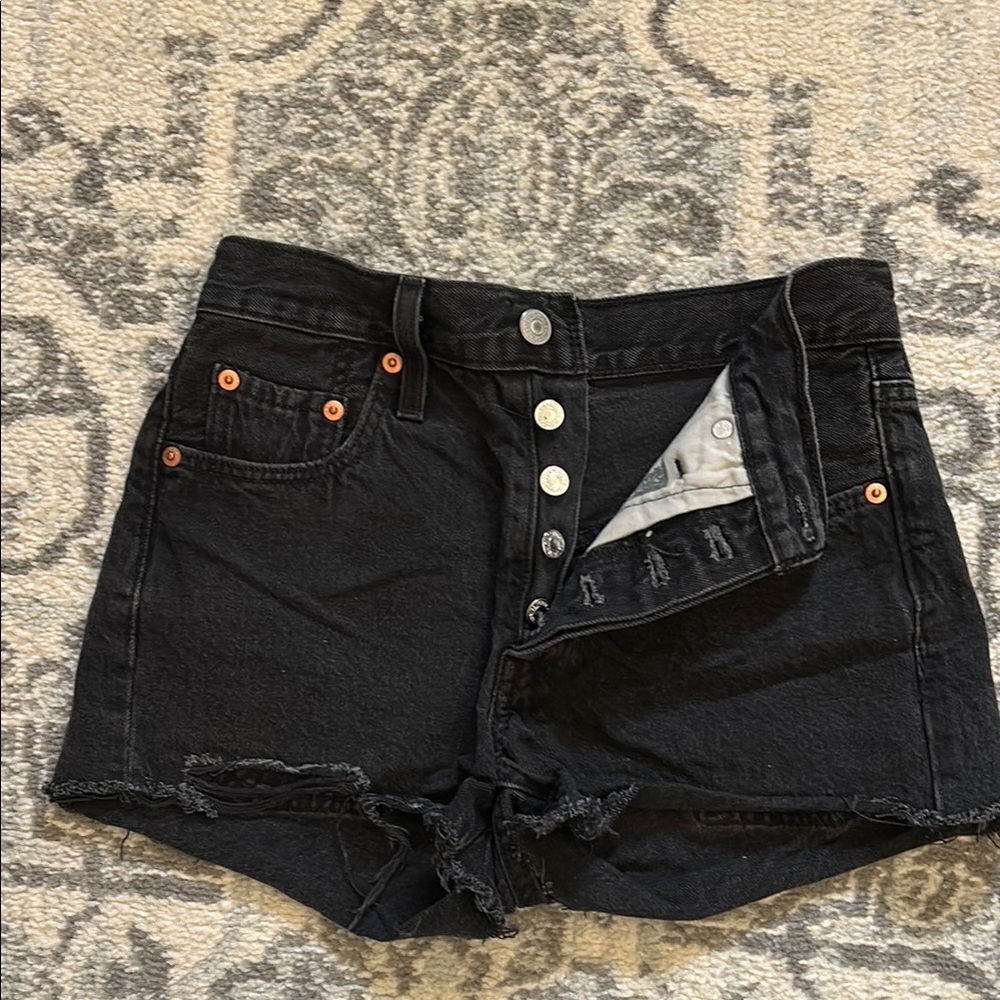Women's Black Denim Shorts